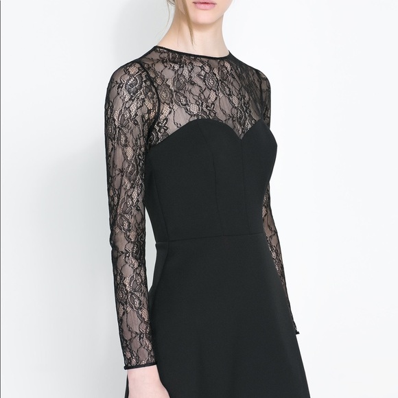 Zara | Dresses | Long Sleeve Lace Dress | Poshmark